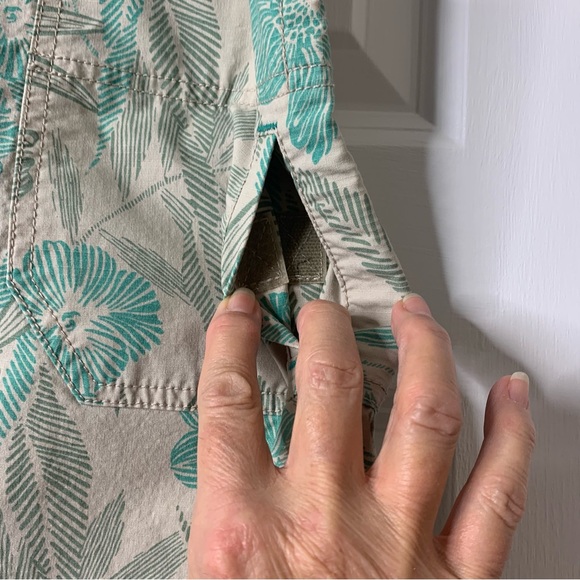 Eddie Bauer Beige and Teal Floral Print Cotton Blend  Skirt Size 8 NWT - Picture 4 of 12